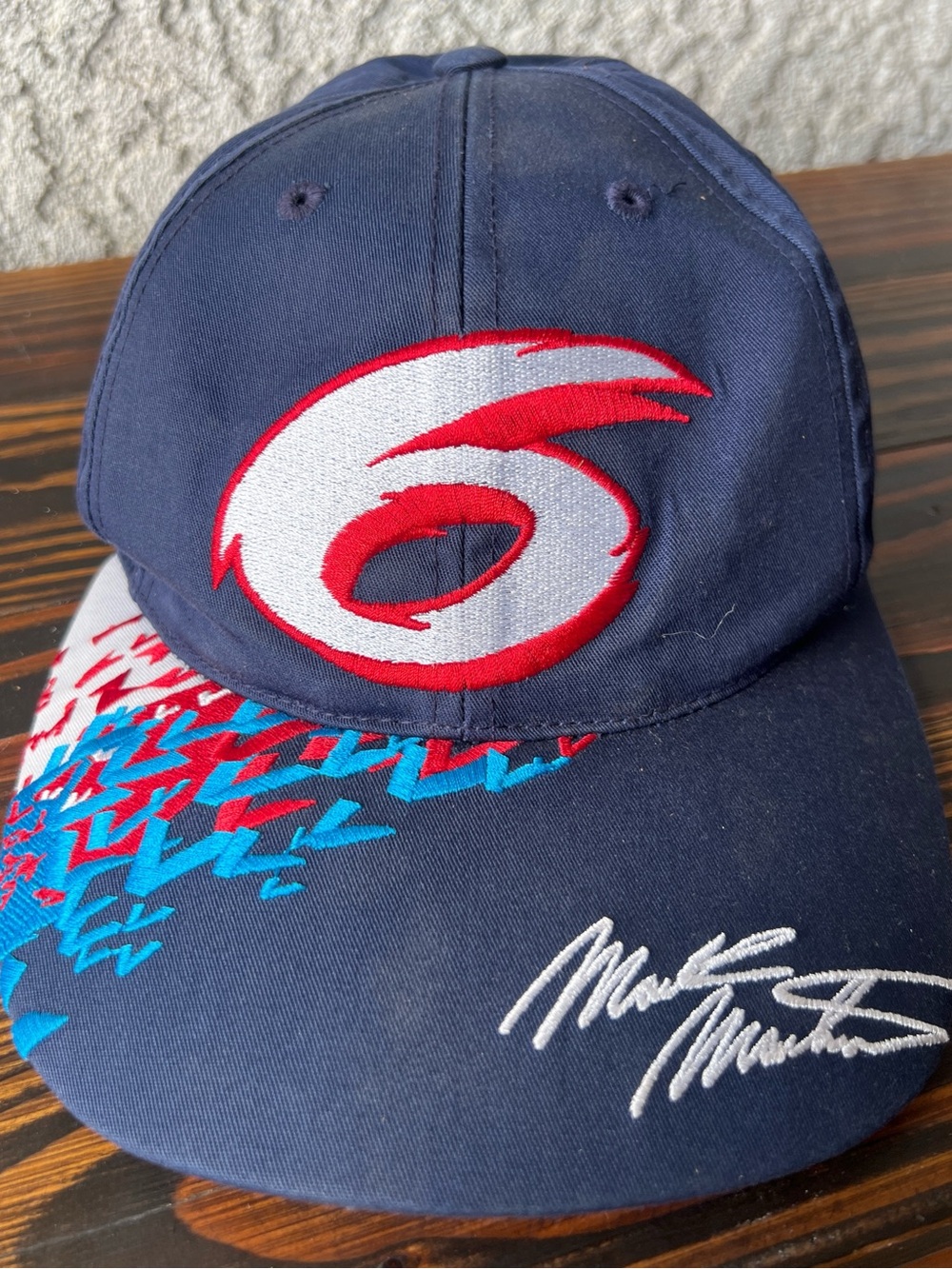 Tultex Navy Blue Hat with Red and White Emblem